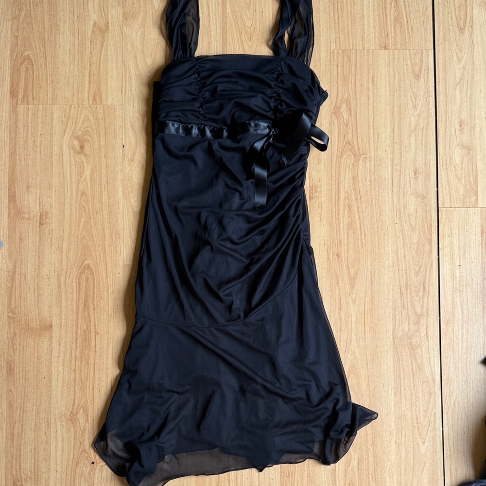 XOXO Black Dress with Ribbon Detail